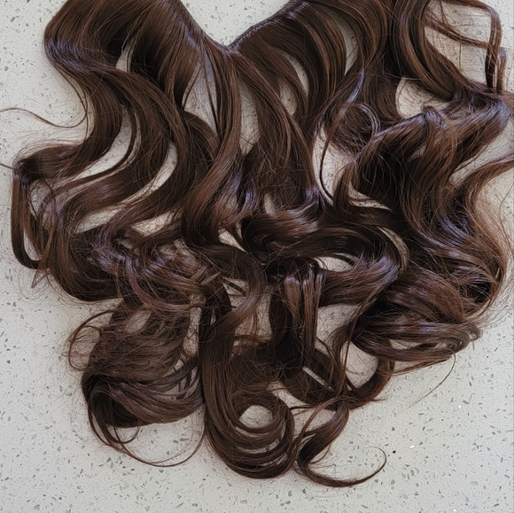 New 20" hair extensions brunette curly wire - Picture 2 of 8